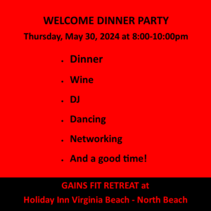 Welcome Dinner Party VB 24